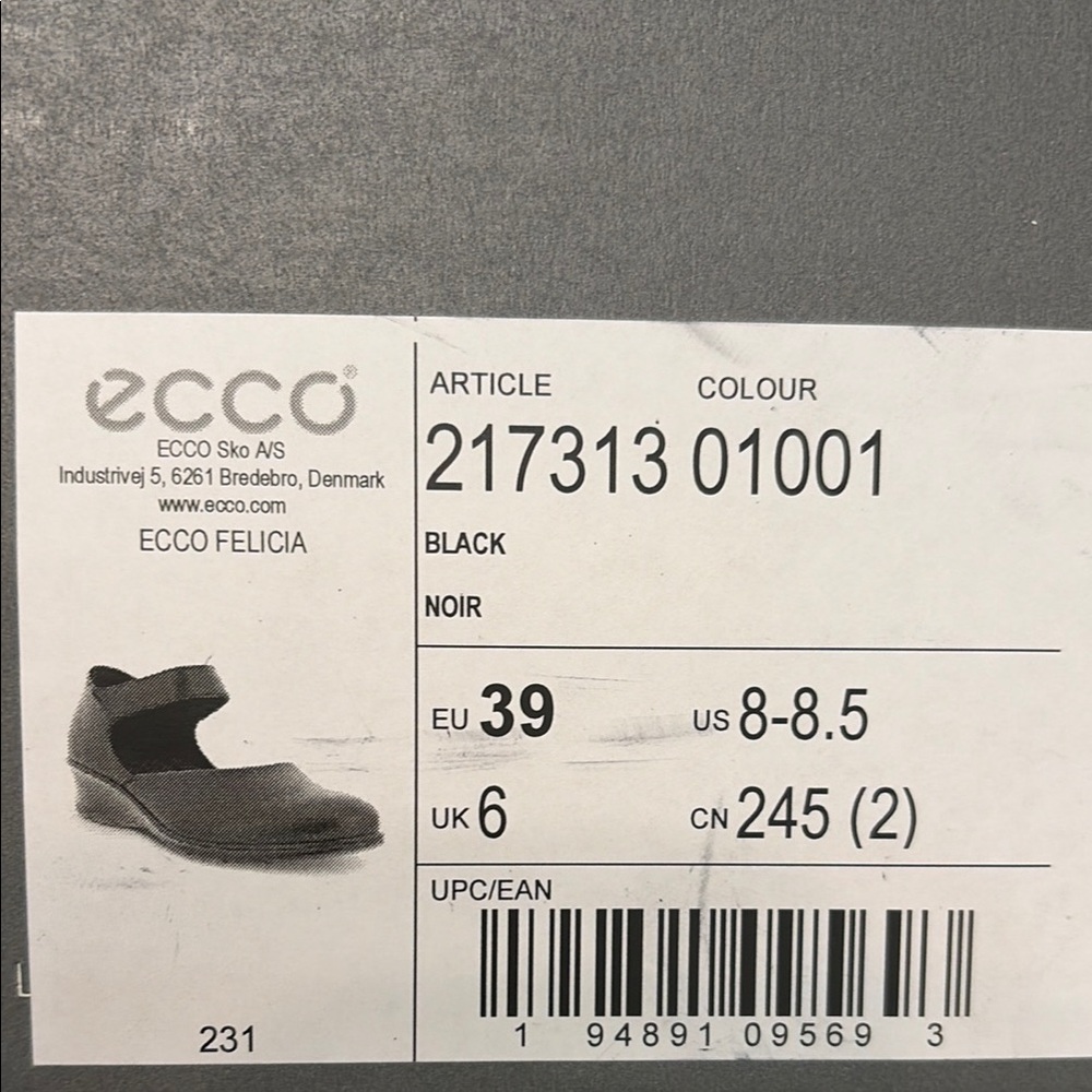 Ecco Felicia Mary Jane 8-8.5 NEW - Picture 2 of 5
